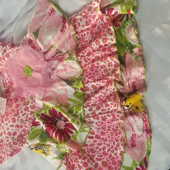 BABY NAY LAYERED DRESS SIZE 18 MONTHS PINK FLORAL -COTTON - Picture 8 of 8